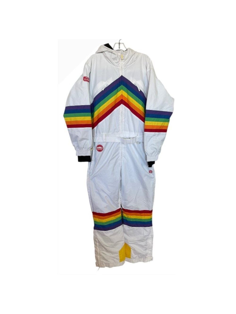 Tipsy Elves Sunrise Shredder Ski Snow Suit Mens Size Medium Rainbow Chevron